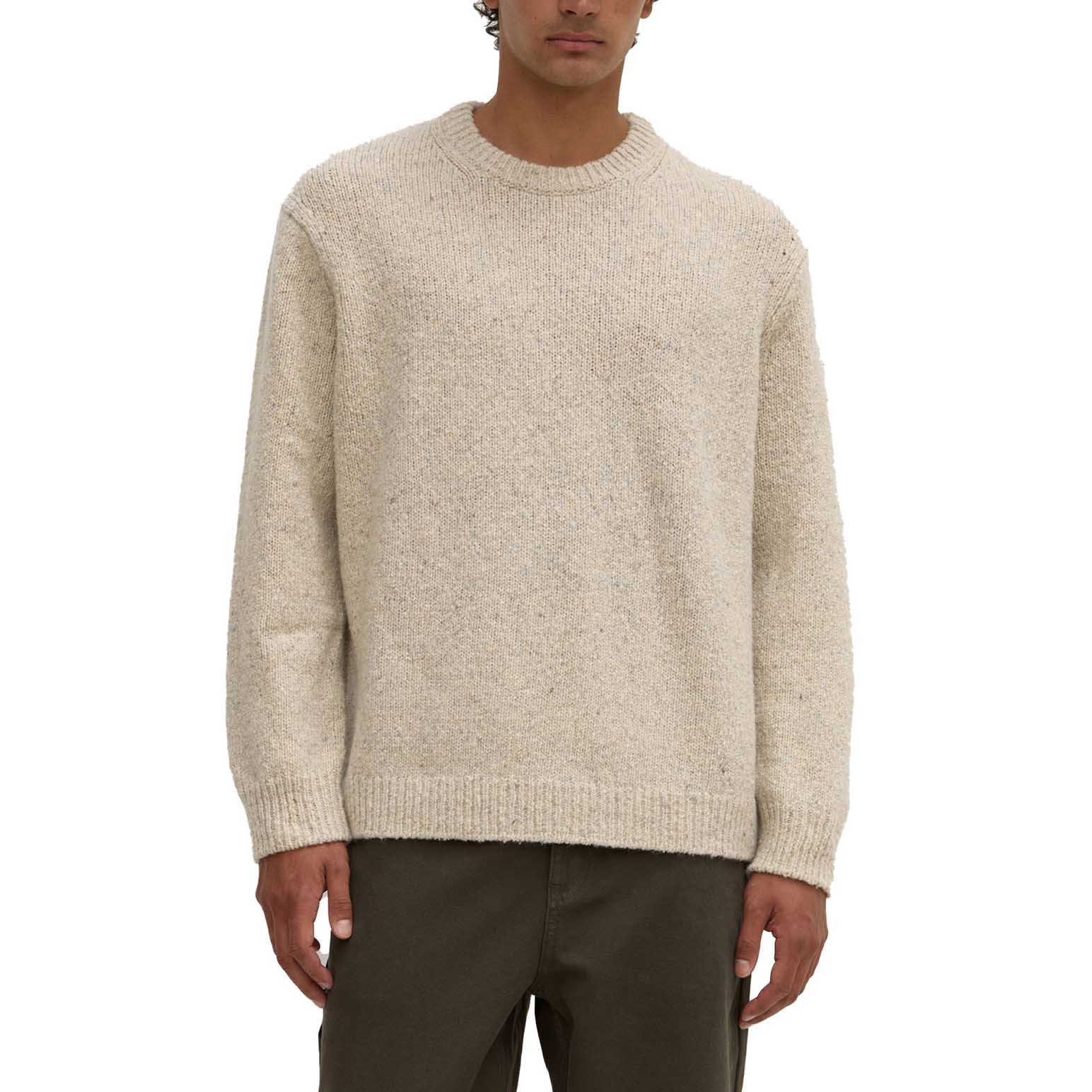 Assembly Label Beckett Wool Blend Crew Neck Knit Oat Marle